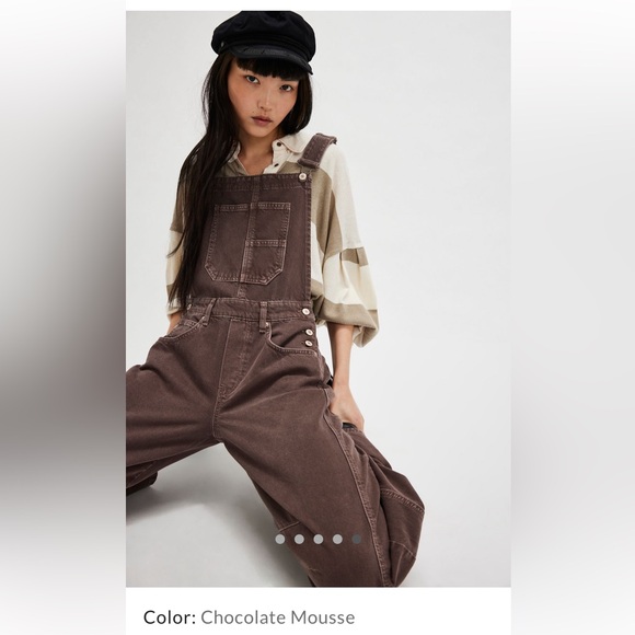 Free People We The Free Good Luck
Barrel Overalls-Chocolate Mousse-S-NWT - Picture 5 of 10